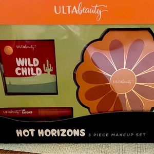 NEW Hot Horizons 3 Piece Makeup Set. 12 Pan Eye Shadow. 1 Lip Lacquer Bronzer